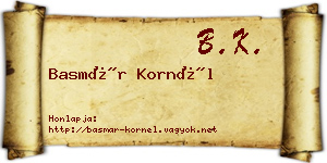 Basmár Kornél névjegykártya